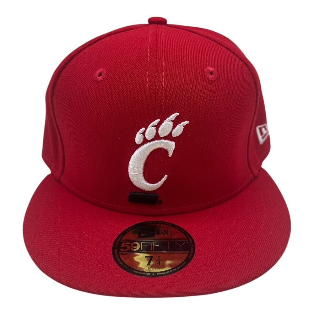 New Era 59Fifty Cincinnati Bearcats Hat Cap Sz 7 1/4 Red Fitted NCAA